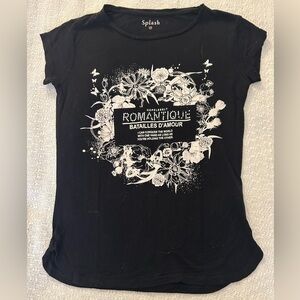 Splash Women's Black Floral Graphic Tee by anthropology.